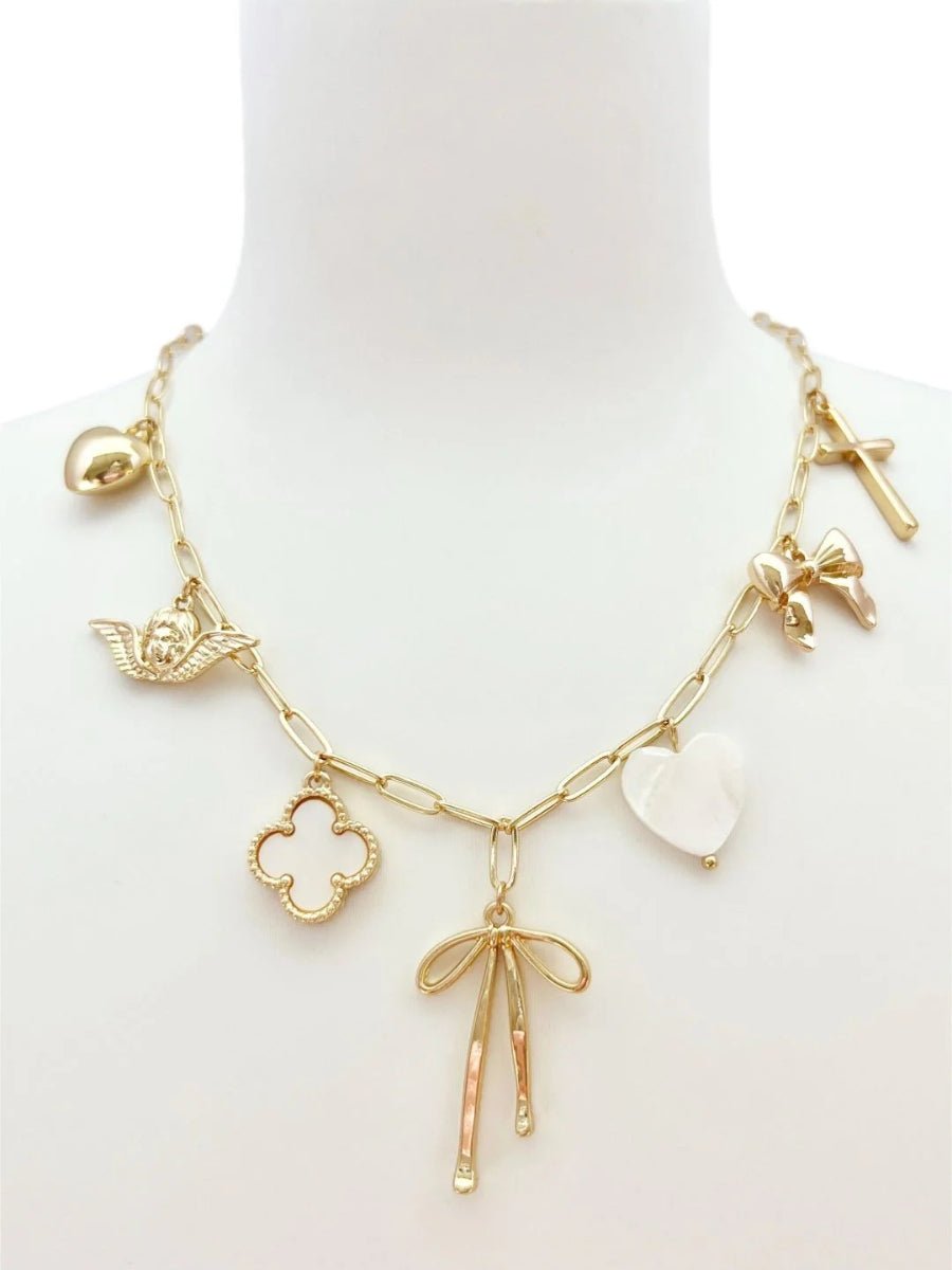 Gold Charm Necklace - Lush Lemon - Women's Accessories - Whats Hot Jewelry - 20780651031901