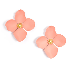 Greta Floral Stud Earrings - Lush Lemon - Women&