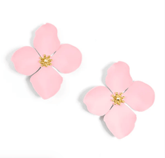 Greta Floral Stud Earrings - Lush Lemon - Women&