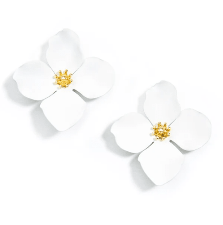 Greta Floral Stud Earrings - Lush Lemon - Women&