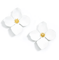 Greta Floral Stud Earrings - Lush Lemon - Women&