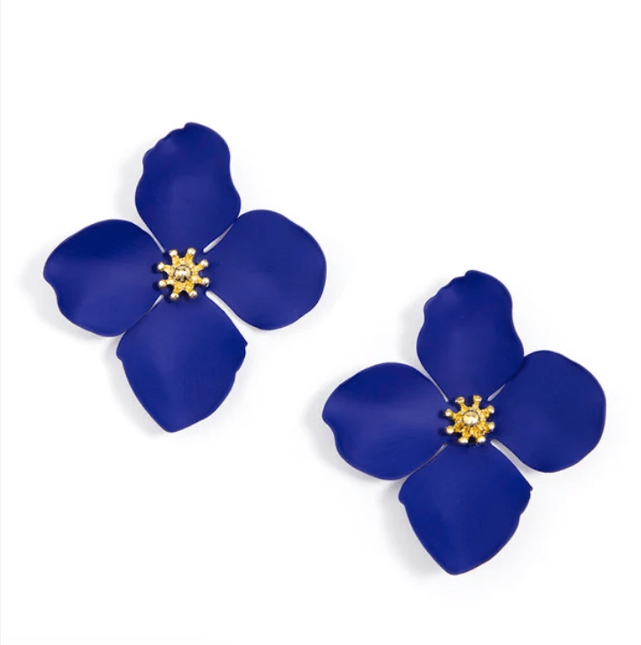 Greta Floral Stud Earrings - Lush Lemon - Women&