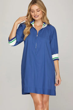 Half Zip Mini Dress - Lush Lemon - Women&