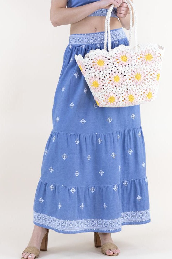 Hand Knitted Crochet Daisy Garden Tote Bag - Lush Lemon - Women's Accessories - Original - 85207521150077