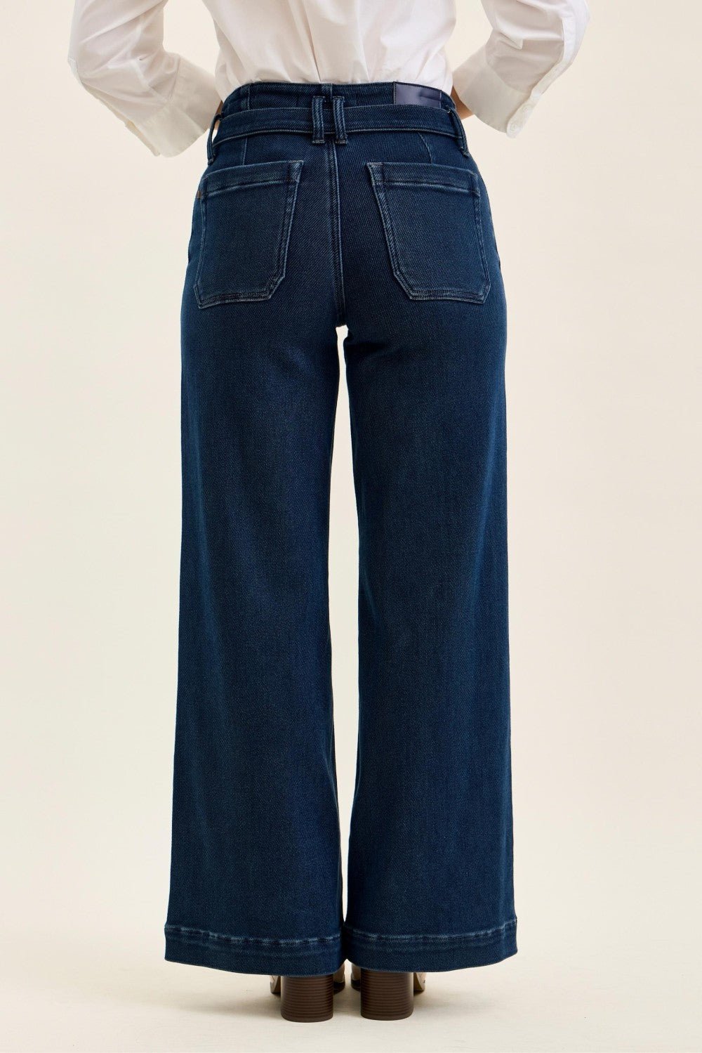 High Waist Lux Retro Wide Leg Jeans - Lush Lemon - Women's Clothing - Judy Blue - 17927221022781
