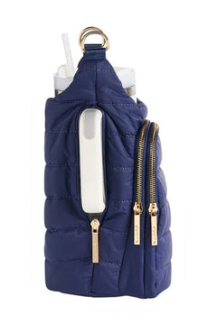 HydroBag® HANDLE™ - Navy Matte W/Solid Vegan Leather Strap - Lush Lemon - Women&