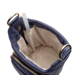 HydroBag® HANDLE™ - Navy Matte W/Solid Vegan Leather Strap - Lush Lemon - Women&