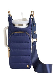 HydroBag® HANDLE™ - Navy Matte W/Solid Vegan Leather Strap - Lush Lemon - Women&