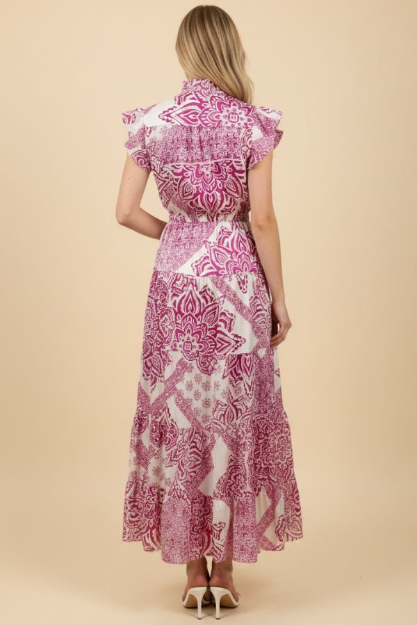 Paisley Ruffle Tiered Maxi Dress