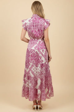 Paisley Ruffle Tiered Maxi Dress