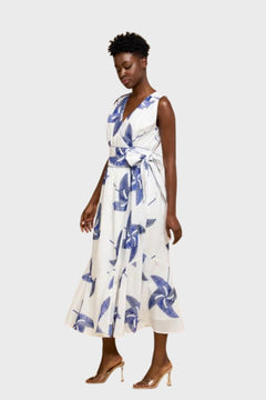 Kaiden Embroidered Pinwheel Maxi Wrap Dress - Lush Lemon - Women&