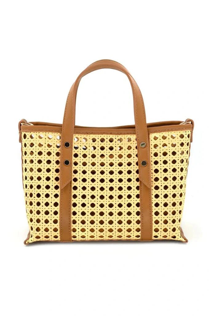 Lara Woven Tote Bag - Lush Lemon - Women's Accessories - BC Bags - 2748TN