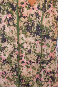 Layered Short Sleeve Contrast Binded Floral Dress - Lush Lemon - Women&