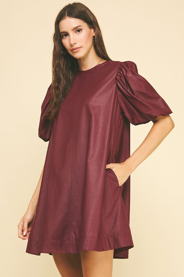 Leather Tunic Dress - Lush Lemon - Women's Clothing - Pinch - 26963991607005