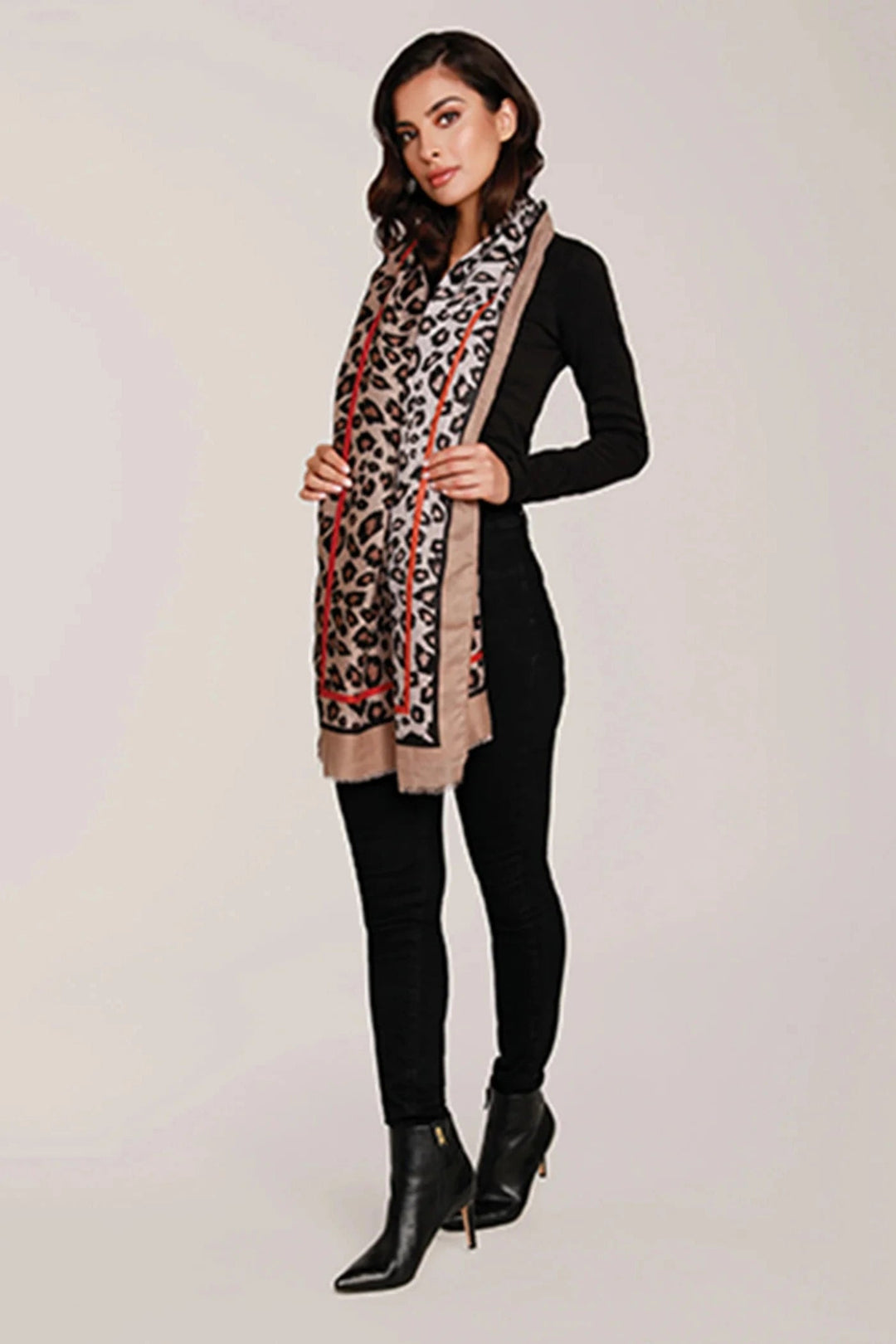 Leopard Border Scarf - Lush Lemon - Women's Accessories - Dolce Cabo - 23334851086493