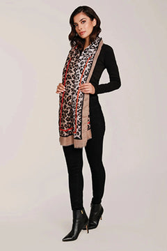 Leopard Border Scarf - Lush Lemon - Women&