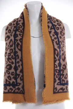 Leopard Border Scarf - Lush Lemon - Women&