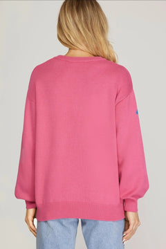 Lightning Bolt Sweater Top - Lush Lemon - Women&