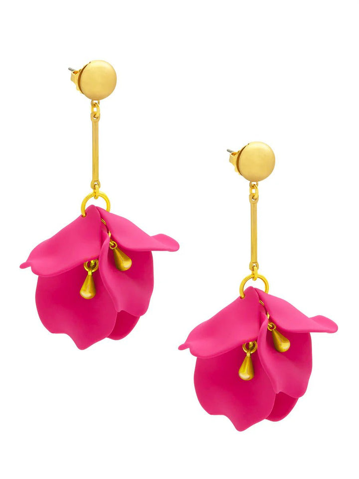 Lily Matte Flower Resin Drop Earring - Lush Lemon - Women's Accessories - Zenzii - 29609861074525
