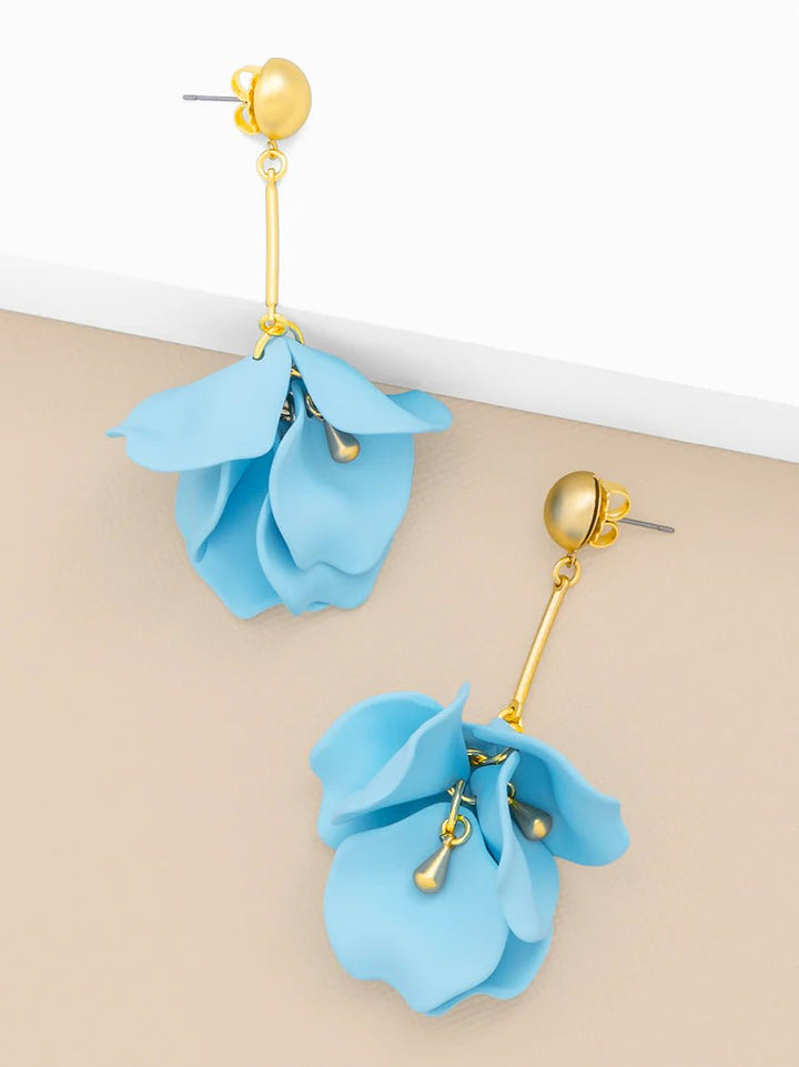 Lily Matte Flower Resin Drop Earring - Lush Lemon - Women's Accessories - Zenzii - 29609861107293