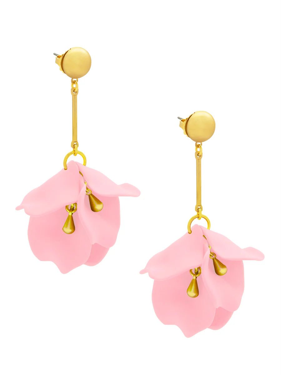 Lily Matte Flower Resin Drop Earring - Lush Lemon - Women's Accessories - Zenzii - 29609861240061