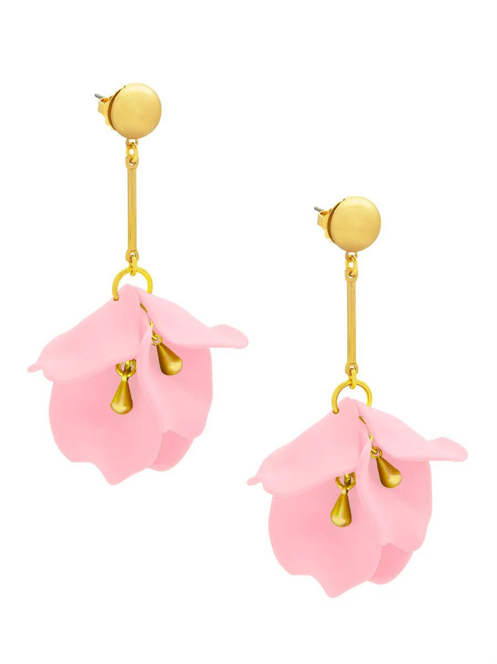 Lily Matte Flower Resin Drop Earring - Lush Lemon - Women's Accessories - Zenzii - 29609861240061