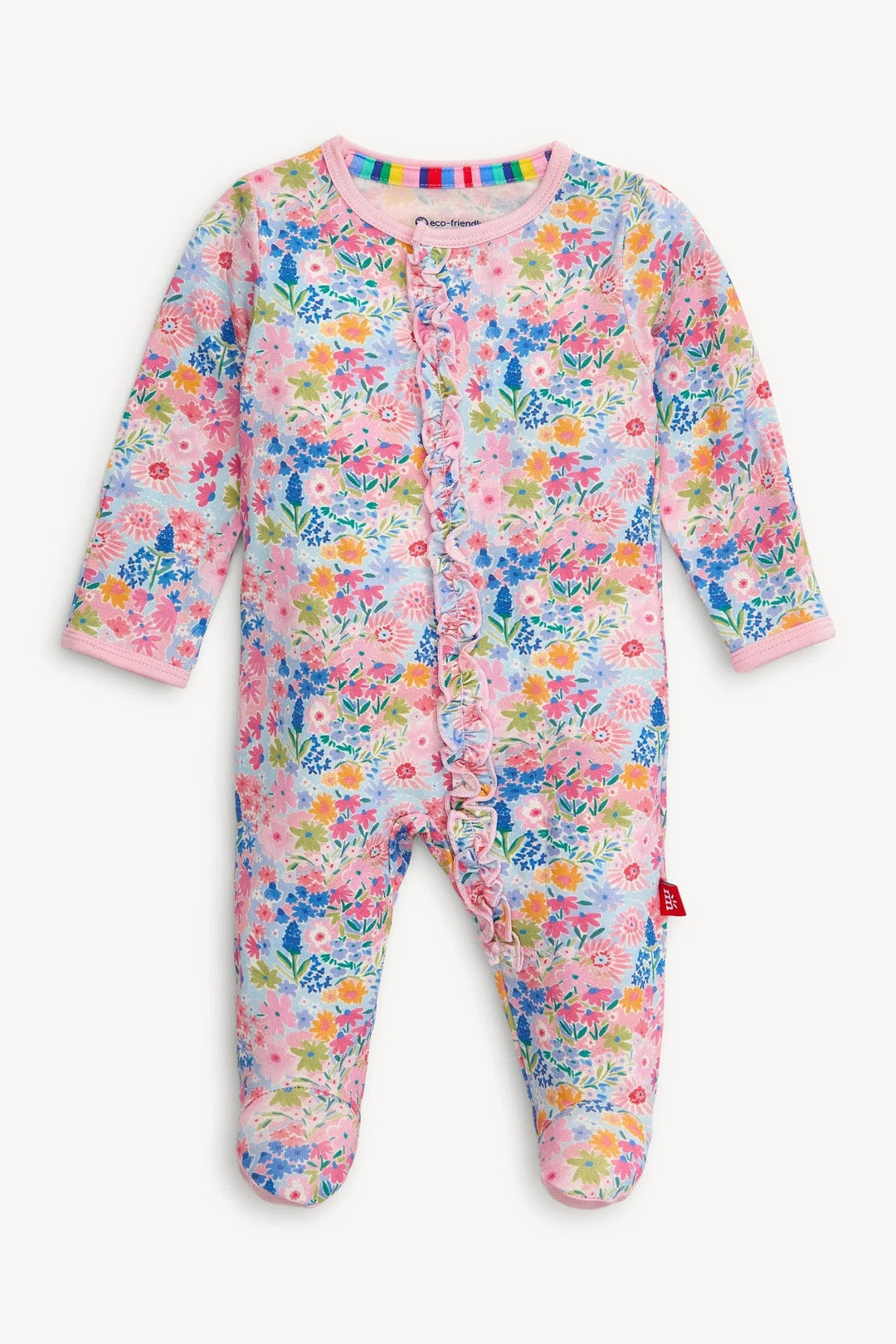 Lily Modal Magnetic Footie W/ Ruffle - Lush Lemon - Children's Clothing - Magnetic Me - 840405227868