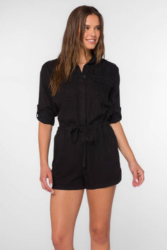 Luba Tencel Utility Romper - Lush Lemon - Women&