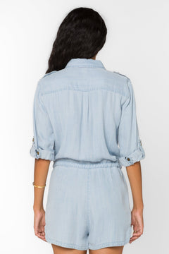 Luba Tencel Utility Romper - Lush Lemon - Women&