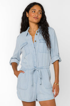 Luba Tencel Utility Romper - Lush Lemon - Women&