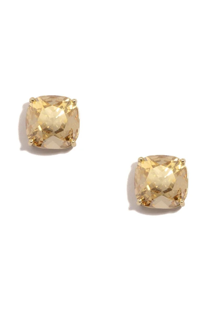 Luna Crystal Stud Earring - Lush Lemon - Women's Accessories - Zenzii - 53117261266493