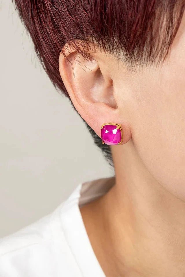 Luna Crystal Stud Earring - Lush Lemon - Women's Accessories - Zenzii - 53117262161405