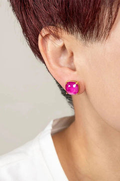 Luna Crystal Stud Earring - Lush Lemon - Women&