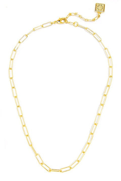 Margot Paperclip Link Long Necklace - Lush Lemon - Women&