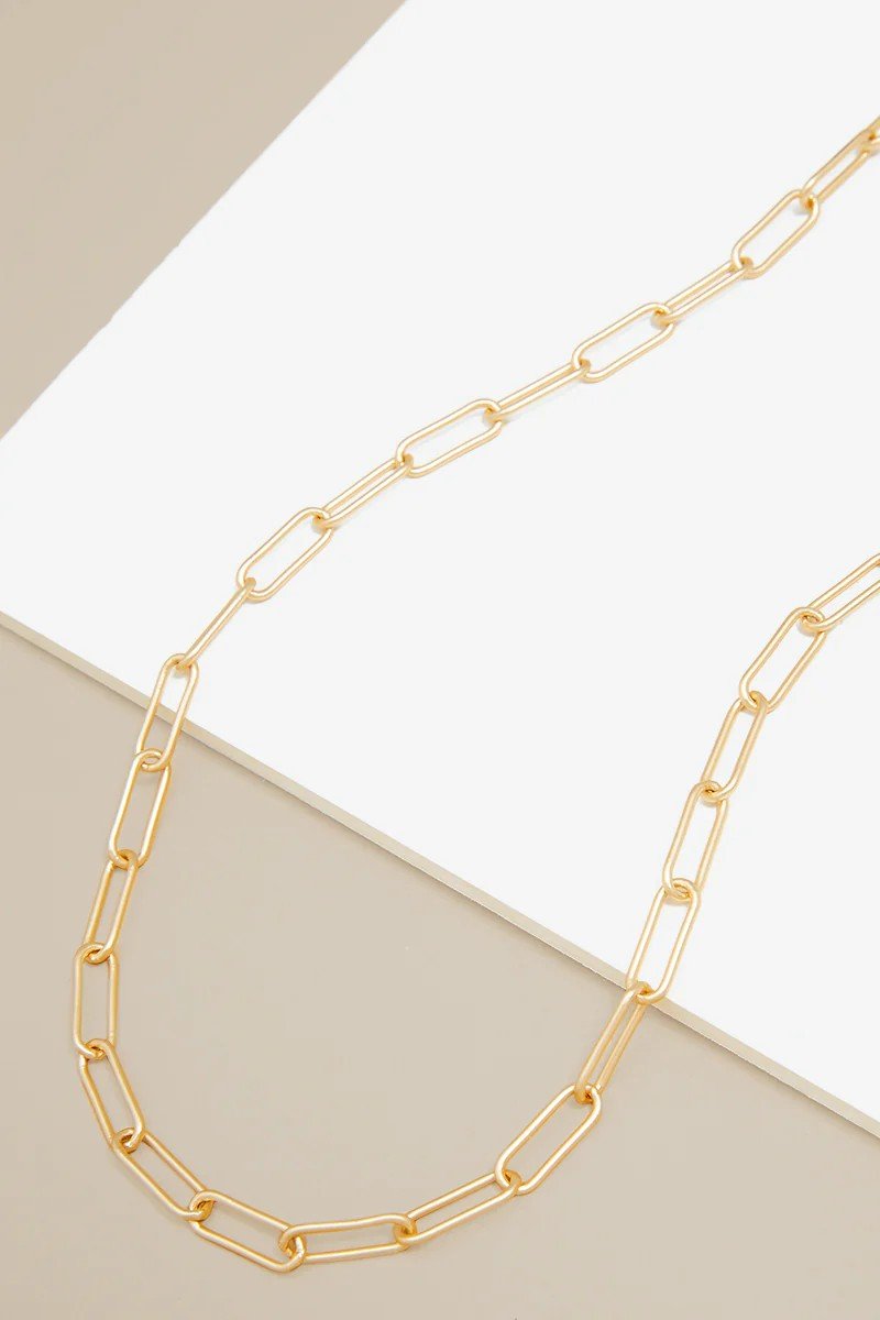 Margot Paperclip Link Long Necklace - Lush Lemon - Women's Accessories - Zenzii - 66275691163581