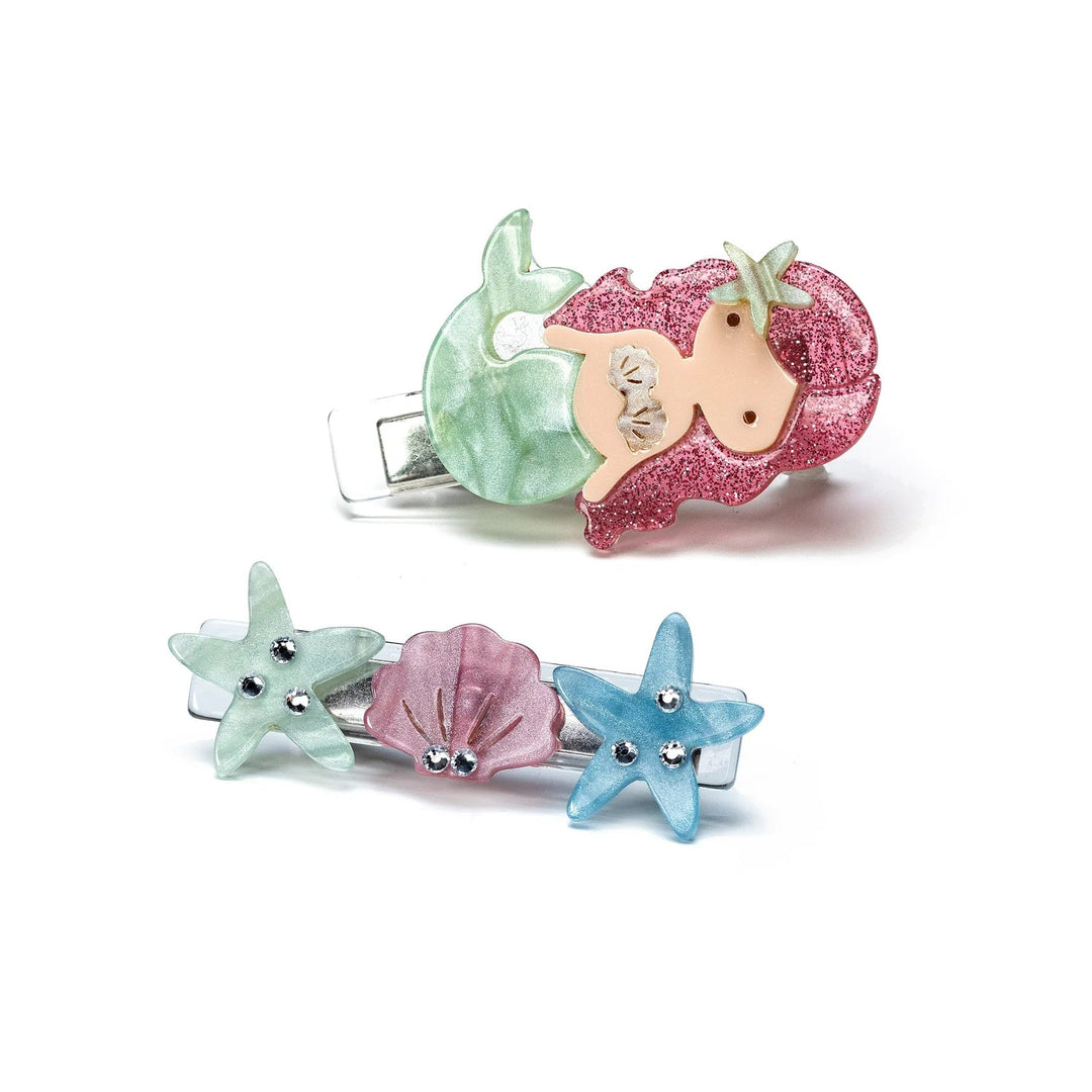 Mermaid Light Green Pearlized Hair Clips - Lush Lemon - Children's Accessories - Lilies & Roses - 22051691034525