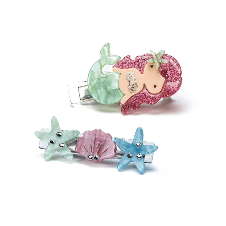 Mermaid Light Green Pearlized Hair Clips - Lush Lemon - Children's Accessories - Lilies & Roses - 22051691034525