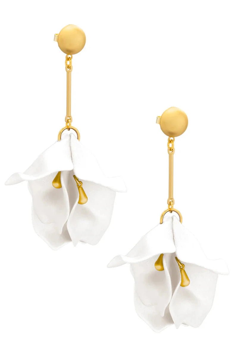 Metallic Resin Petal Drop Earrings - Lush Lemon - Women's Accessories - Zenzii - 07200381503997