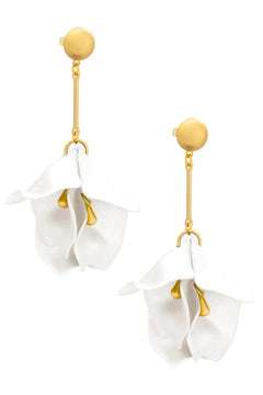 Metallic Resin Petal Drop Earrings - Lush Lemon - Women&