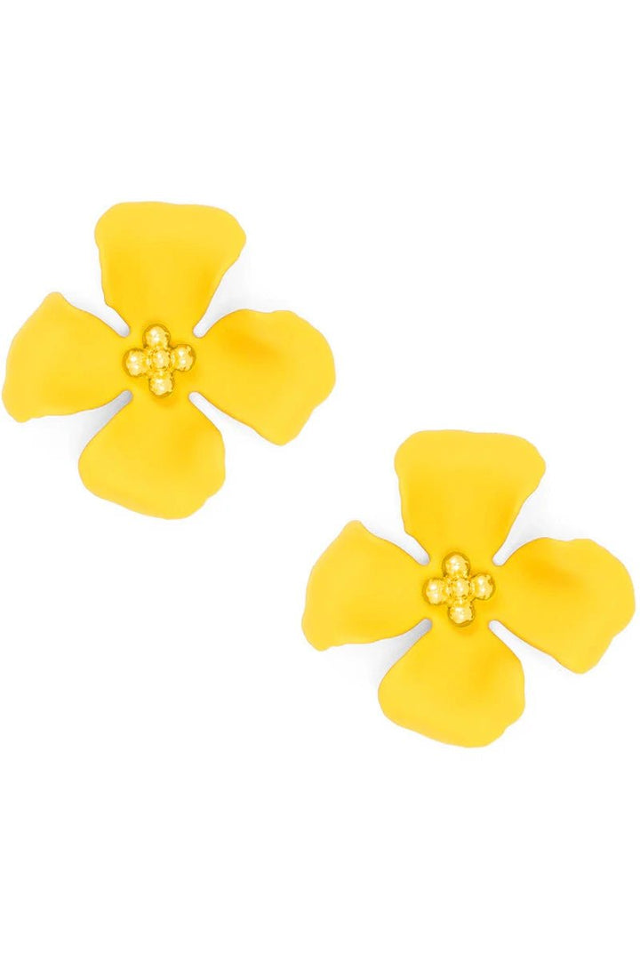 Mildred Flower Earring - Lush Lemon - Women's Accessories - Zenzii - 54838341508701