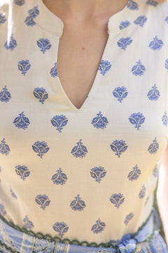 Mixed Print Tie Waist Midi Dress - Lush Lemon - Women&