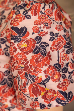 Multi - Color Floral Jacquard Top - Lush Lemon - Women&
