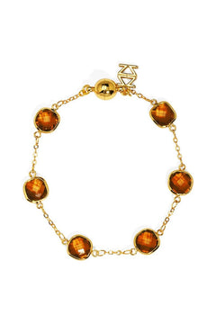 Multicolor Crystal Bracelet W/ Magnetic Closure - Lush Lemon - Women&