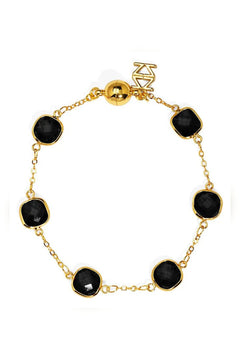 Multicolor Crystal Bracelet W/ Magnetic Closure - Lush Lemon - Women&