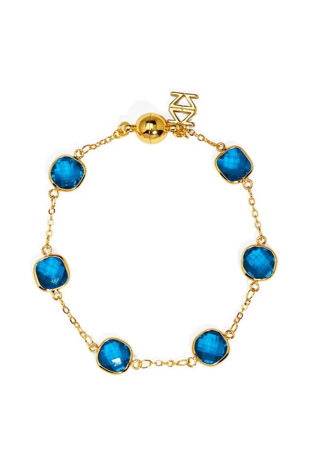 Multicolor Crystal Bracelet W/ Magnetic Closure - Lush Lemon - Women's Accessories - Zenzii - 23358411128317