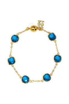 Multicolor Crystal Bracelet W/ Magnetic Closure - Lush Lemon - Women&