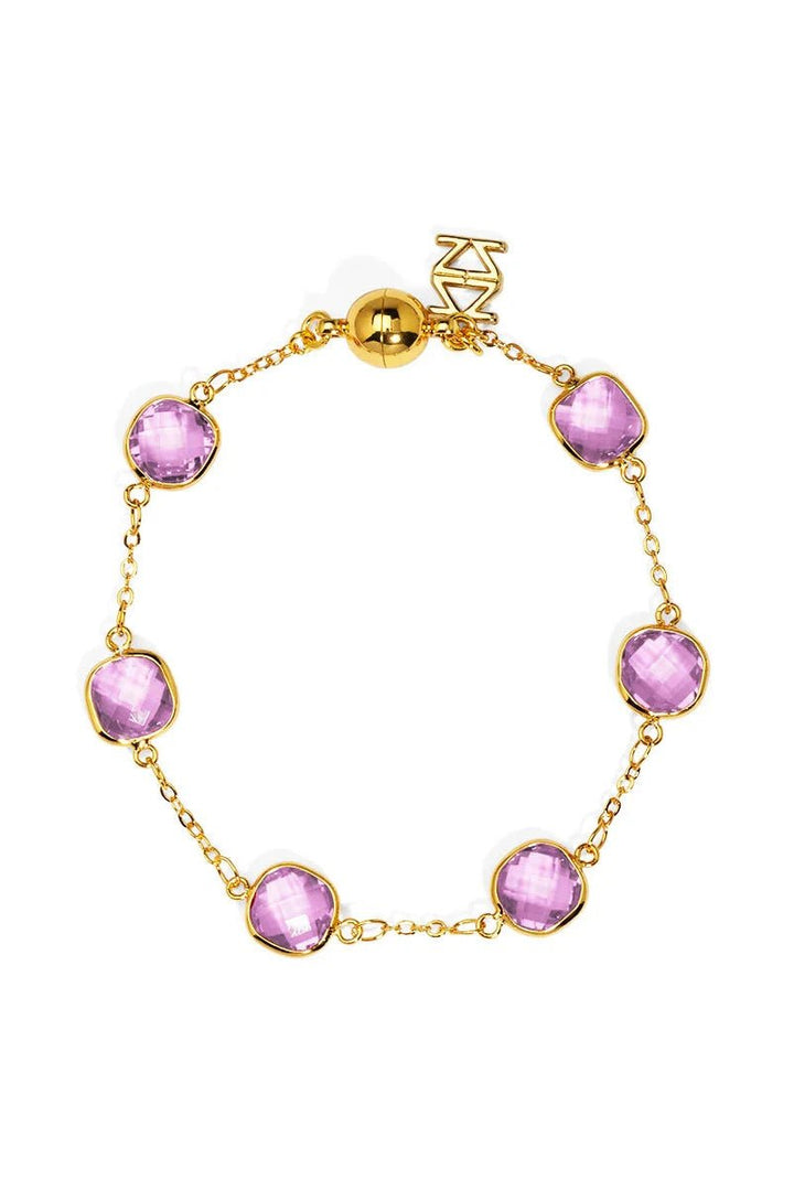 Multicolor Crystal Bracelet W/ Magnetic Closure - Lush Lemon - Women's Accessories - Zenzii - 