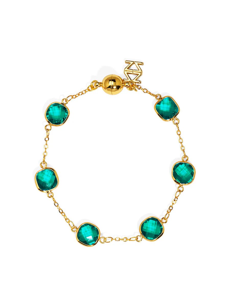 Multicolor Crystal Bracelet W/ Magnetic Closure - Lush Lemon - Women's Accessories - Zenzii - 