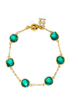 Multicolor Crystal Bracelet W/ Magnetic Closure - Lush Lemon - Women&
