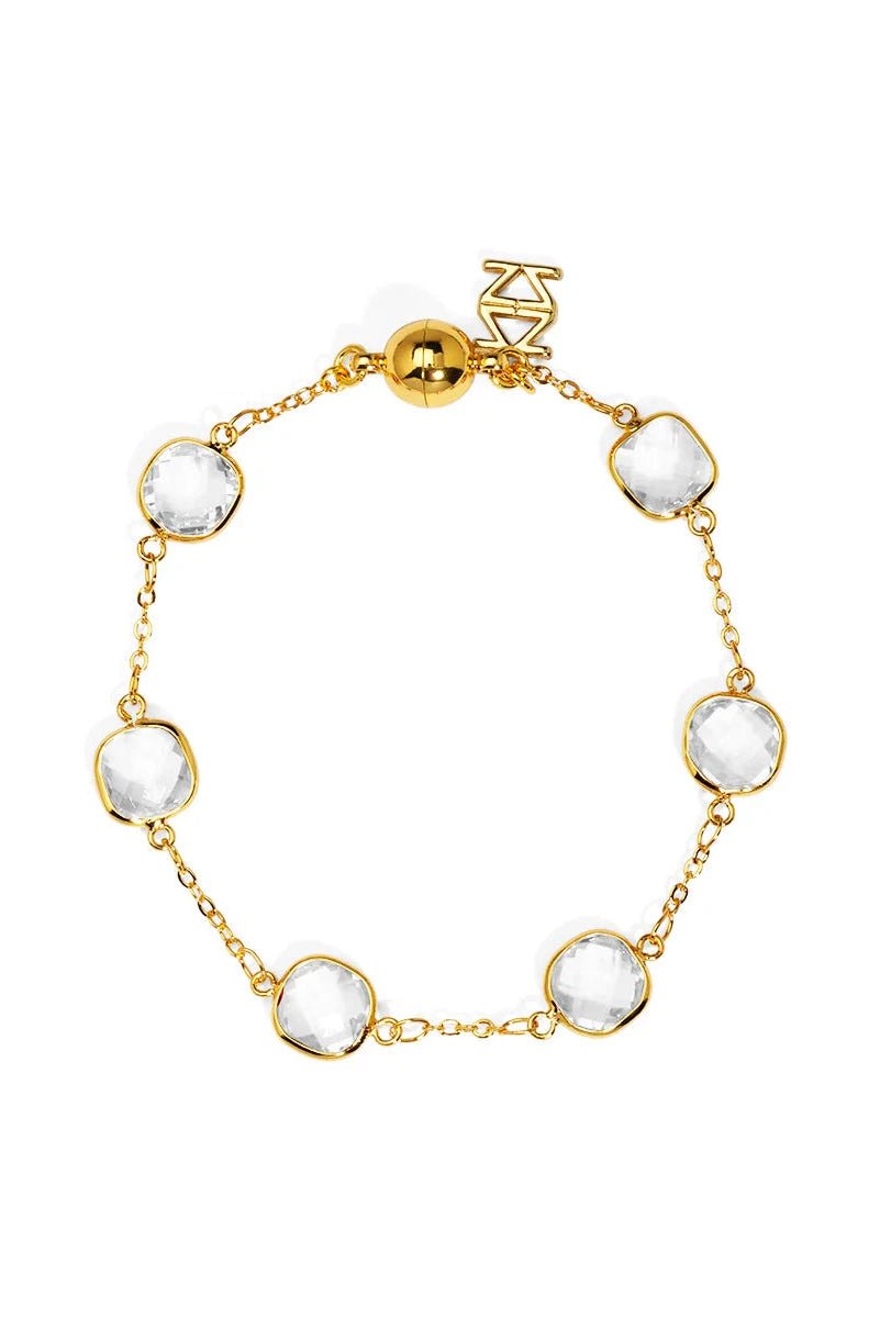 Multicolor Crystal Bracelet W/ Magnetic Closure - Lush Lemon - Women's Accessories - Zenzii - 